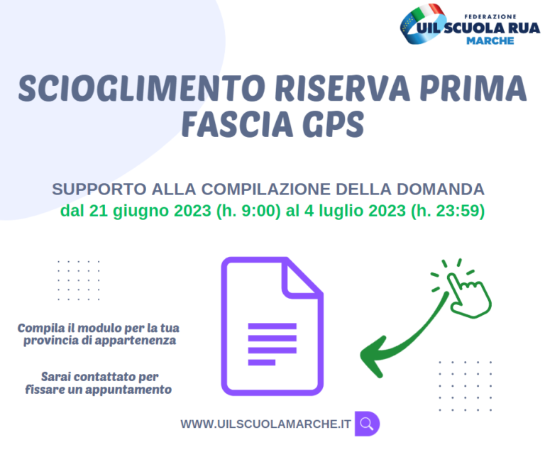 Scioglimento Riserva Prima Fascia GPS Apertura Istanze Online Dal 21